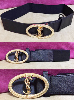Thắt lưng thun phối da mặt YSL