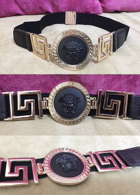 Thắt lưng thun phối da tag versace