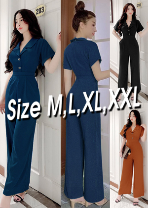 Jum dài ống suông cổ vest phối 2 nút dây kéo sau