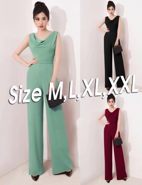 Jum dài cổ đổ 2 túi phối nút vai ống suông xinh xắn