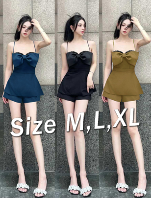 Set nguyên bộ quần short áo 2 dây cúp ngực phối ren xinh xắn