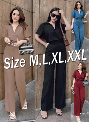 Set nguyên bộ áo sơ mi quần dài ống suông xinh xắn