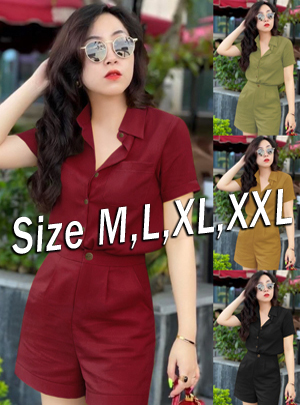 Set bộ sơ mi cộc tay quần short lưng thun trẻ trung sang chảnh