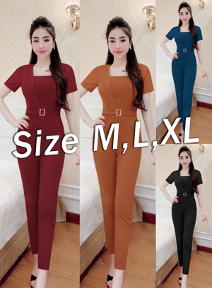 Jum dài ống ôm tay ngắn dây kéo lưng kèm belt như hình